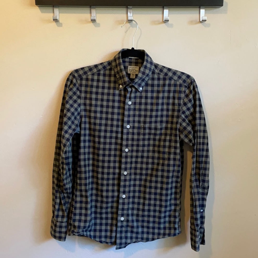 J. Crew Secret Wash shirt untucked stretch poplin